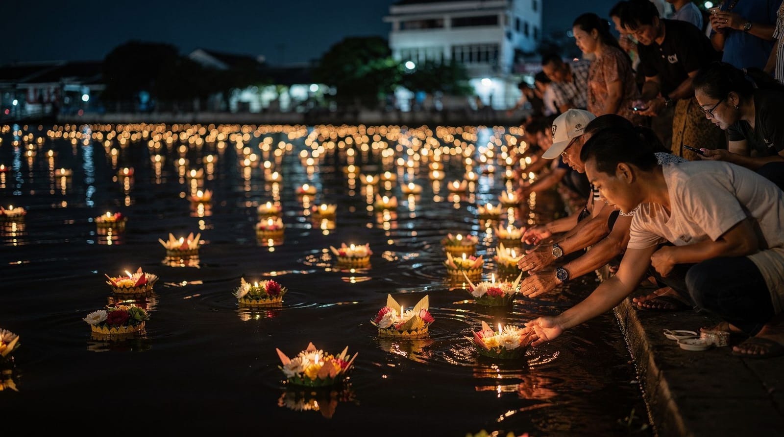 Loy Krathong on the river: floating a wish down the Chao Phraya — What Loy Krathong is really like on Bangkok's river: making a krathong, the best