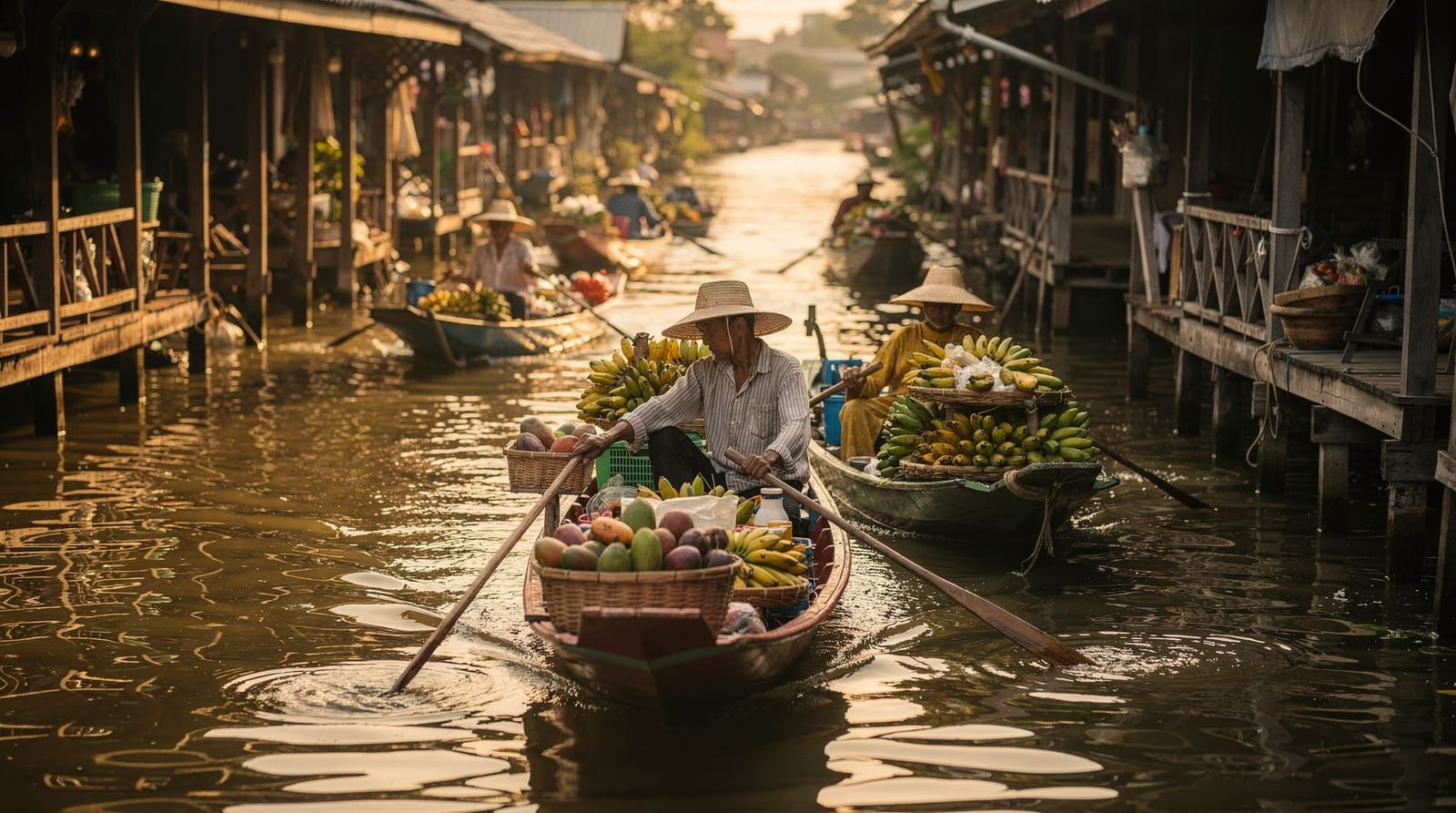 Amphawa floating market: the local-feel day trip — Amphawa is Bangkok's most atmospheric floating market — weekend afternoons, rive