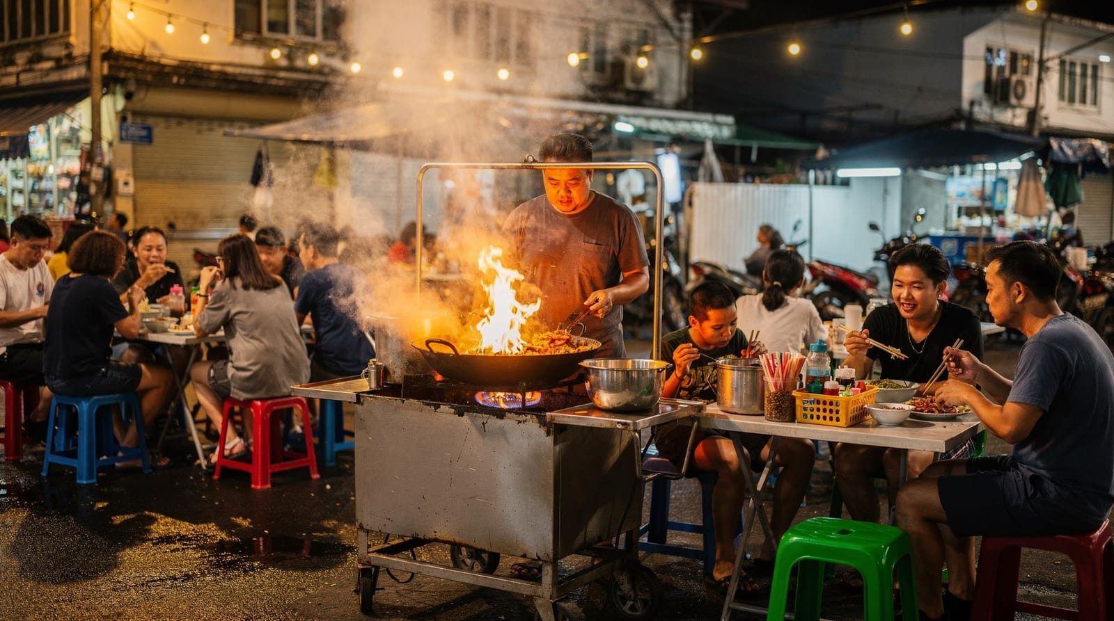 Banthat Thong food street: Bangkok's viral student eating strip