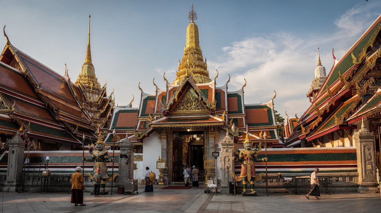 Temples & shrines — Wat Pho and the Reclining Buddha, the Emerald Buddha, Wat Arun at sunset and the