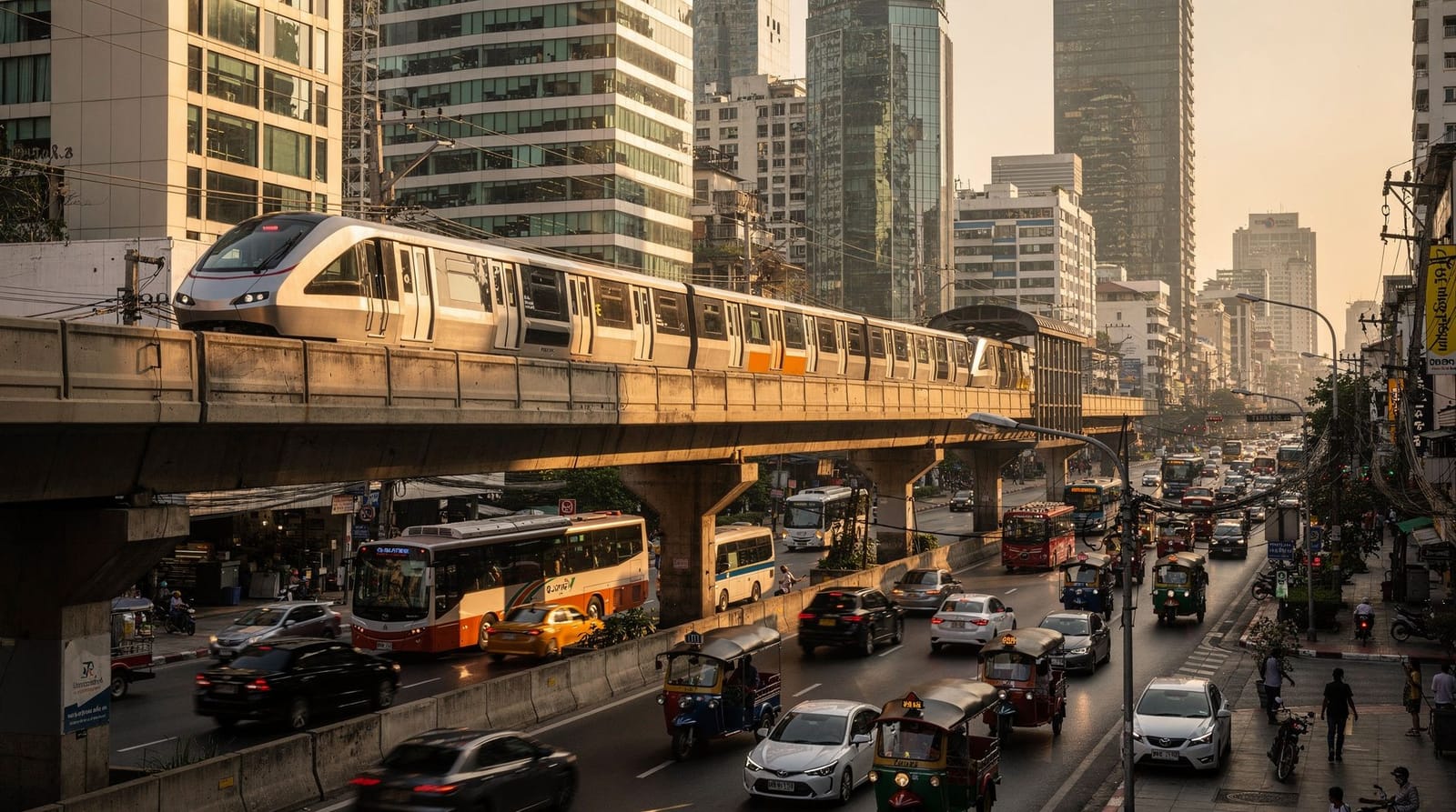 Getting around Bangkok: the complete honest transport guide — How to get around Bangkok in 2026: BTS, MRT, river boats, Grab, taxis and tuk-tu